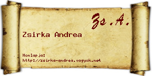 Zsirka Andrea névjegykártya